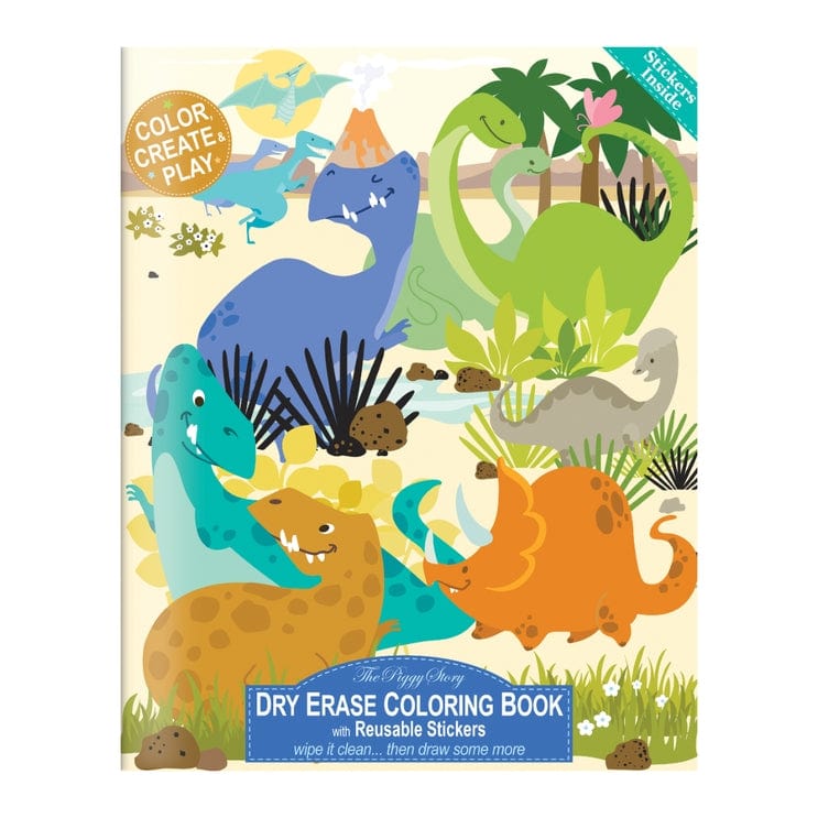 The Piggy Story The Piggy Story Dry Erase Coloring Book Dinosaur World - Little Miss Muffin Children & Home