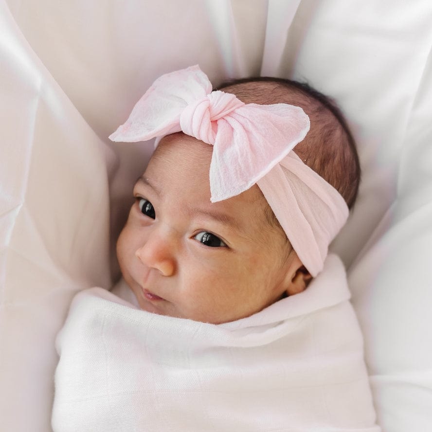 Baby Bling Bows Baby Bling® Itty Bitty Knot Small Soft Nylon Bow Headband, Pink - Little Miss Muffin Children & Home