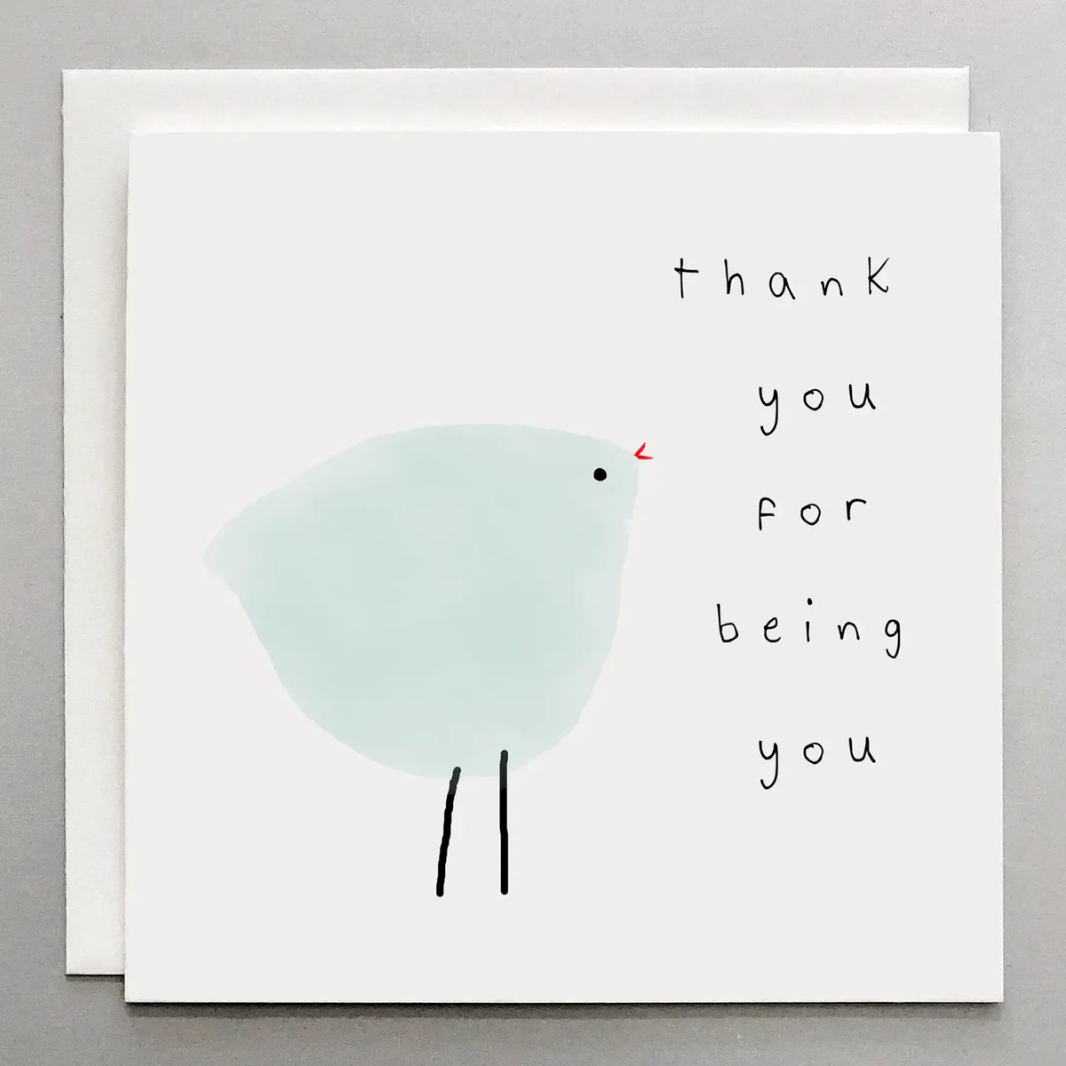 Thank You Card – Blue Bird Whimsical Illustration