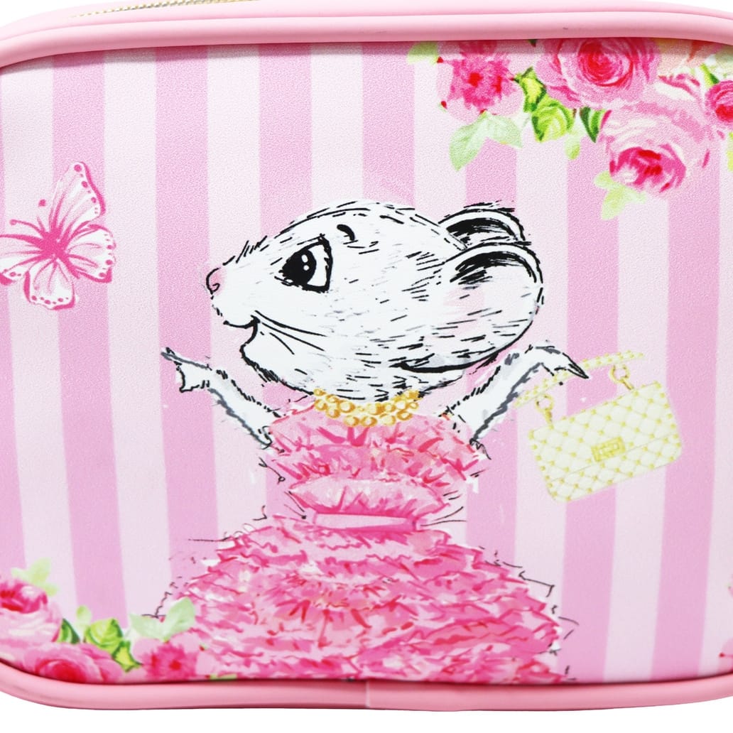 Pink Poppy Pink Poppy Claris the Chicest Mouse in Paris Cosmetic Pouch - Little Miss Muffin Children & Home