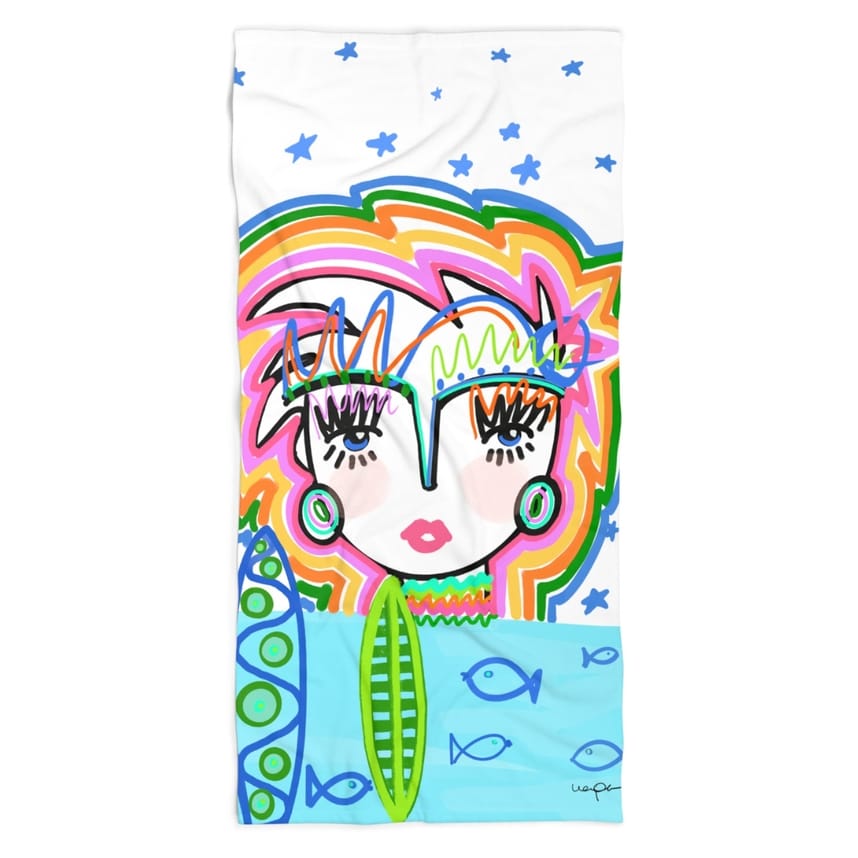 Surf Side Chica Beach Towel