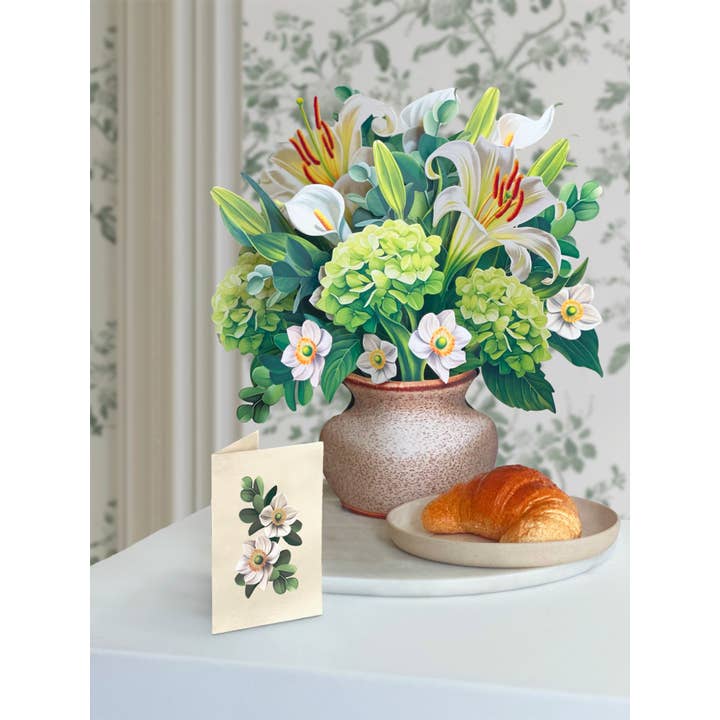 FreshCut Paper Ivory & Sage Pop-Up Greeting Card - Little Miss Muffin Children & Home