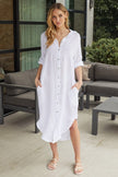 Milio Milano Milio Milano Button Down Midi Linen Dress - Little Miss Muffin Children & Home