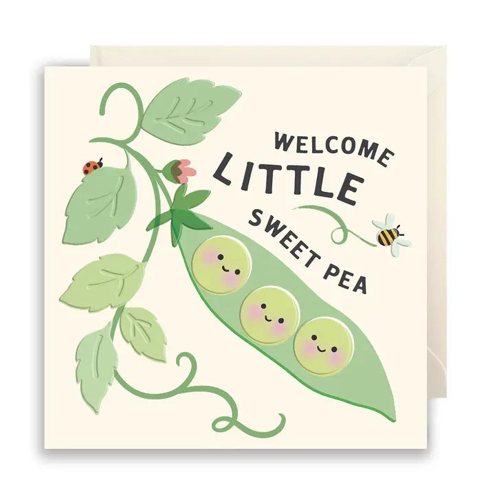 New Baby Sweet Pea Greeting Card Rosanna Rossi