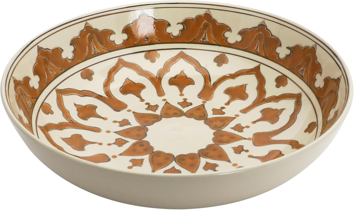 Creative Co-op Creative Co-op Hand Painted Stoneware Serving Bowl with Pattern - Little Miss Muffin Children & Home