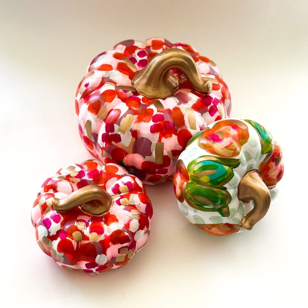 Jessica Reynolds Art Large Orange and Pink Abstract Pumpkin - Little Miss Muffin Children & Home
