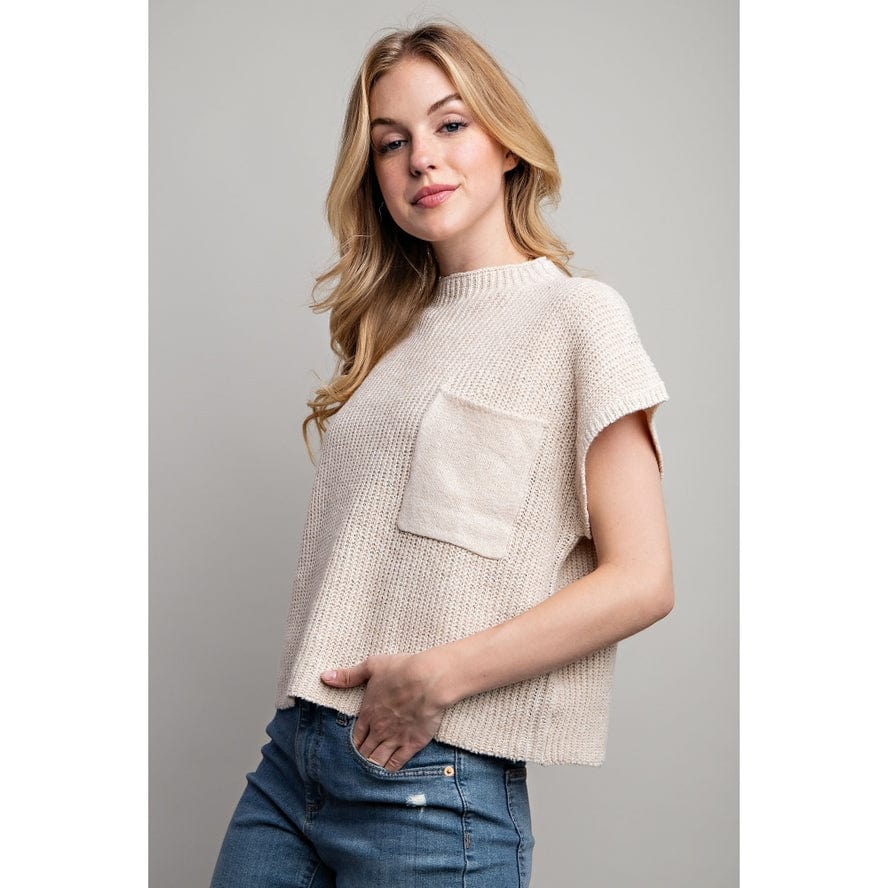 Sweet Generis Sweet Generis Drop Shoulder Rib Knit Short Sleeve Sweater - Little Miss Muffin Children & Home