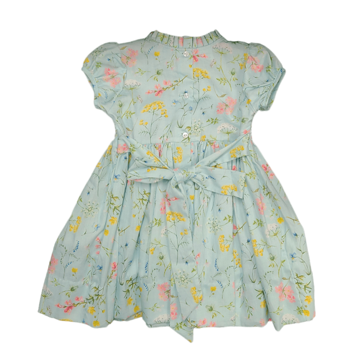 Lulu Bebe Lulu Bebe Rose Floral Embroidered Waist Dress with Ruffle Collar - Little Miss Muffin Children & Home