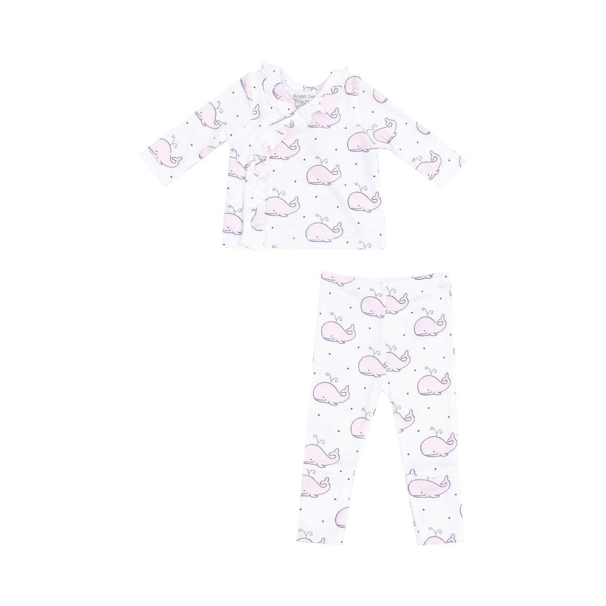 Angel Dear Angel Dear Bubbly Whale Pink Take Me Home Set With Roll Over Cuff Pant - Little Miss Muffin Children & Home