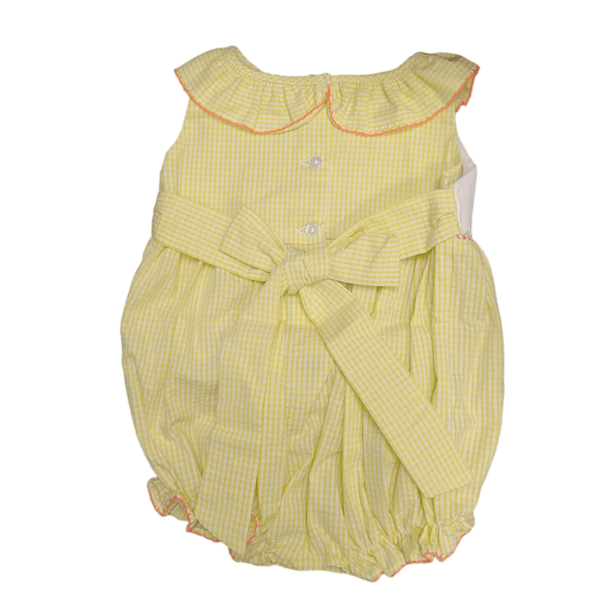 Lulu Bebe Lulu Bebe Nellie Snowball Smocked Sleeveless Ruffle Collar Bubble - Little Miss Muffin Children & Home