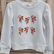 Lulu Bebe Lulu Bebe Red White Candycane Puff Long Sleeve White Shirt - Little Miss Muffin Children & Home