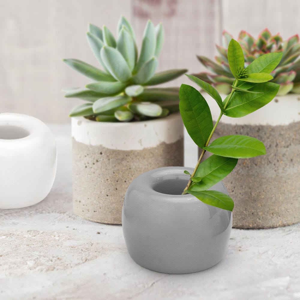 Round Shaped Solid Ceramic Toothbrush Holder/Pen Stand