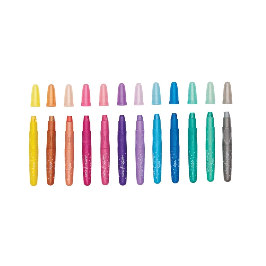 Ooly Ooly Rainbow Sparkle Watercolor Gel Crayons, Set of 12 - Little Miss Muffin Children & Home