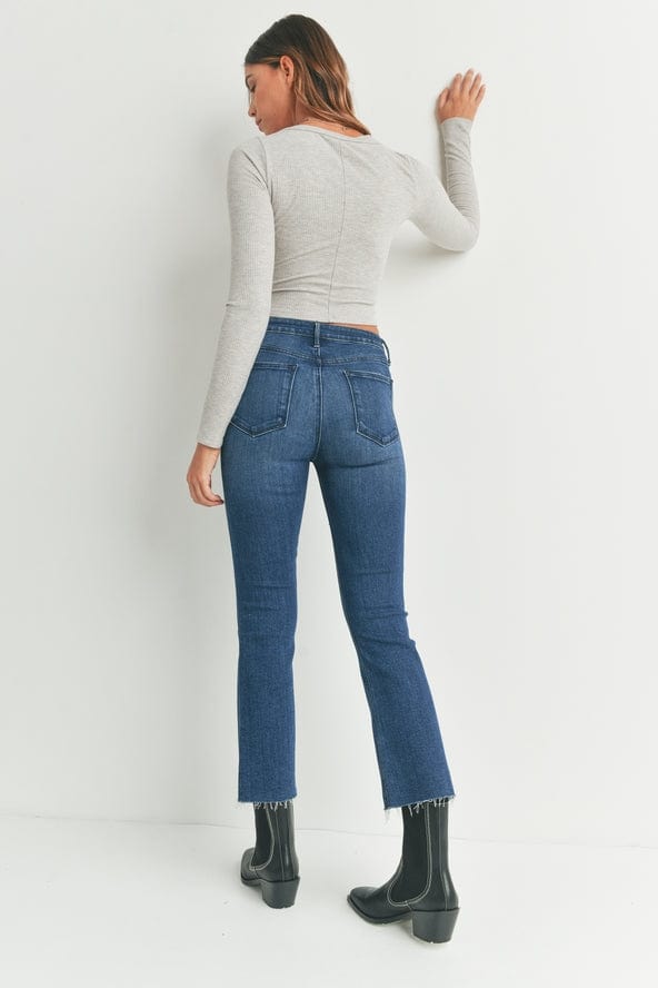 Just Black Just Black Denim High Rise Crop Flare in Dark Denim - Little Miss Muffin Children & Home