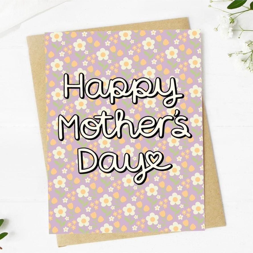 Big Moods Big Moods "Happy Mother's Day" Floral Cursive Card - Little Miss Muffin Children & Home