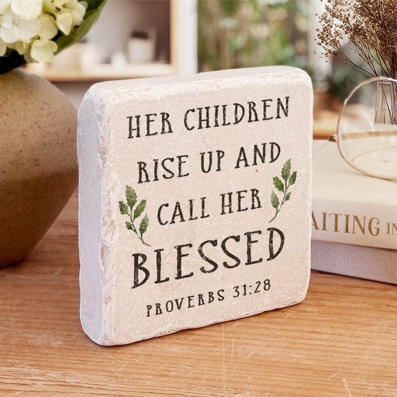 Proverbs 31:28 Small Stone Block