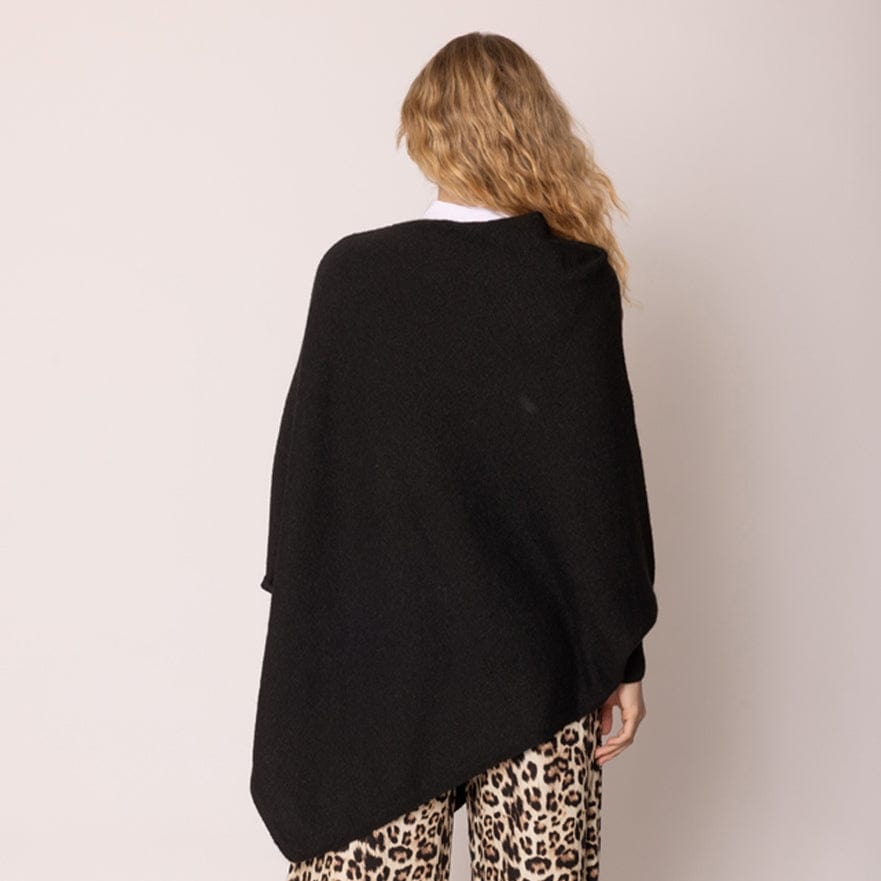 Fashion City Long Sleeve Solid Color Poncho in Black - Little Miss Muffin Children & Home