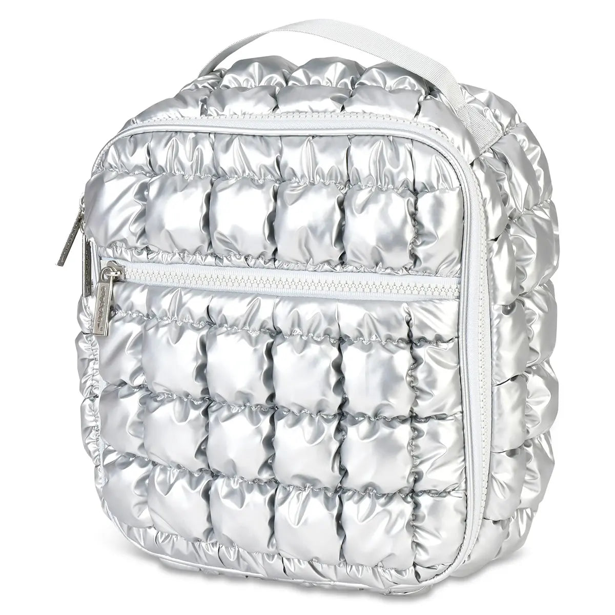 Icy Silver Puffer Lunch Tote