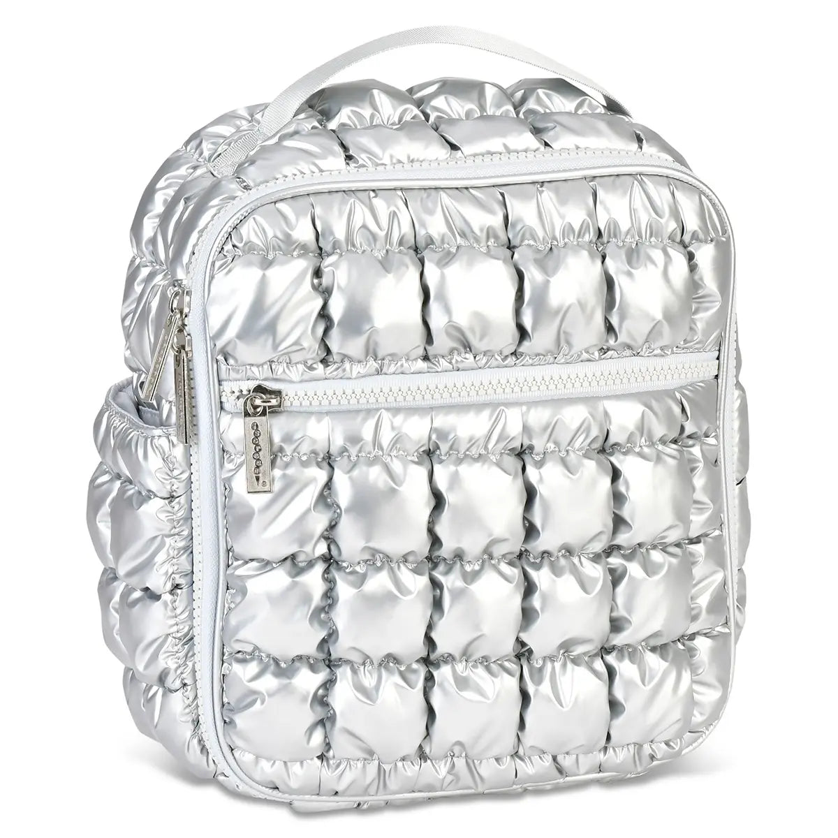 Icy Silver Puffer Lunch Tote