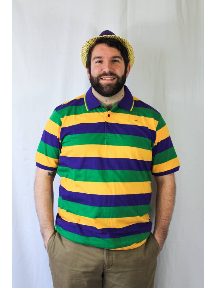 Mardi Gras Creations Mardi Gras Rugby Adult Short Sleeve Shirt - Little Miss Muffin Children & Home