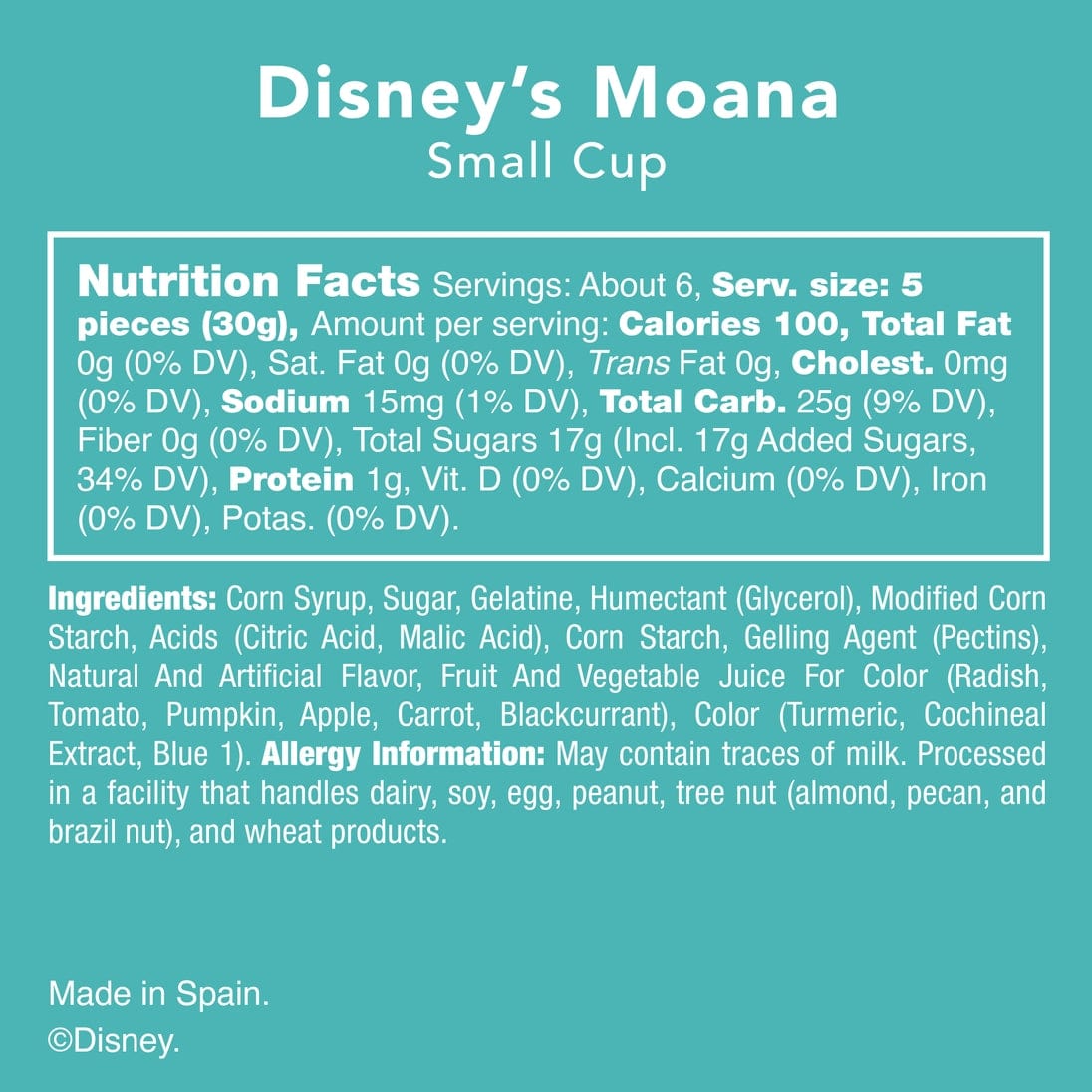 Candy Club Candy Club Disney Princess Gummies Moana - Little Miss Muffin Children & Home