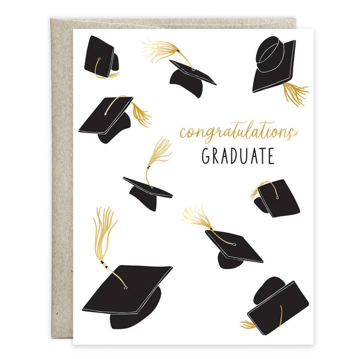 Gina B Designs Inc Floating Grad Hats Graduation Greeting Card - Little Miss Muffin Children & Home
