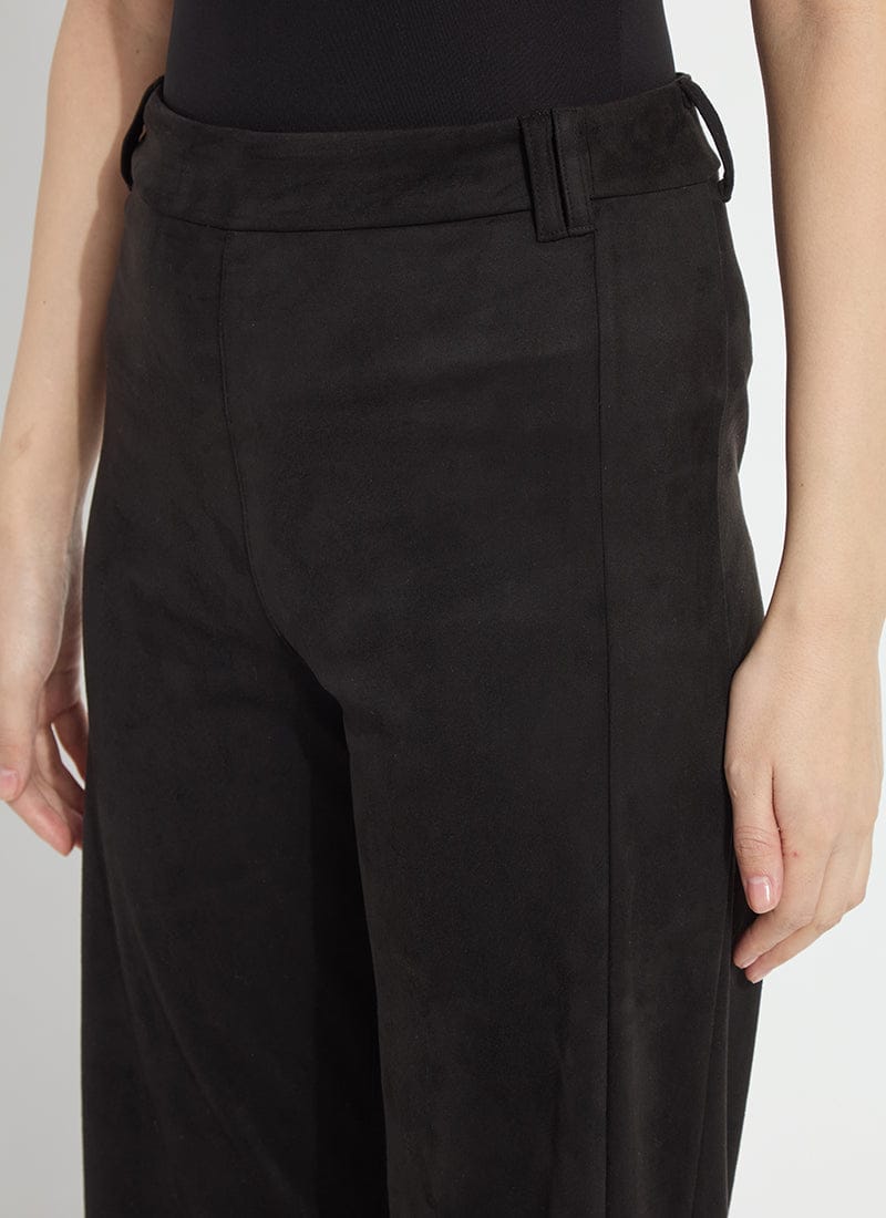 Vionette Vegan Suede Wide Leg Trouser in Black