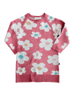 Pink floral knit girls dress 