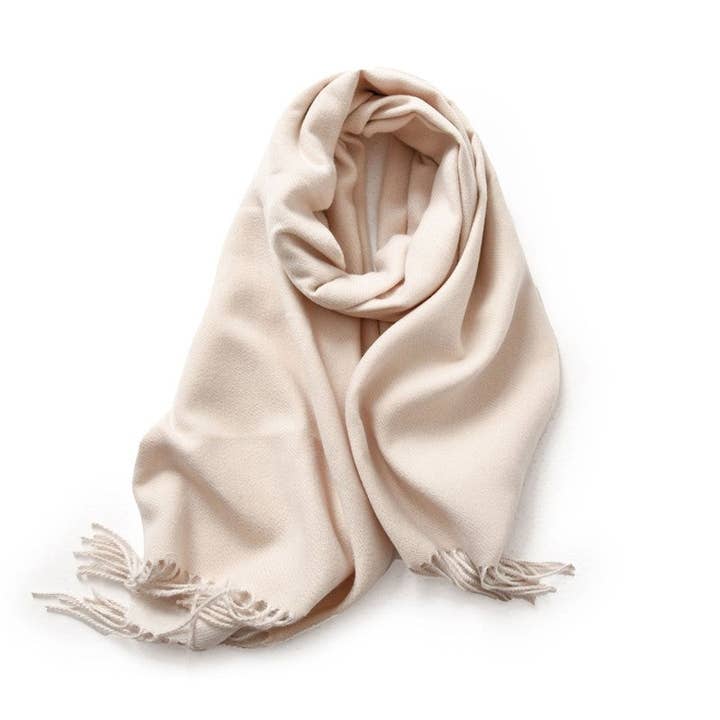 beige fringe shawl