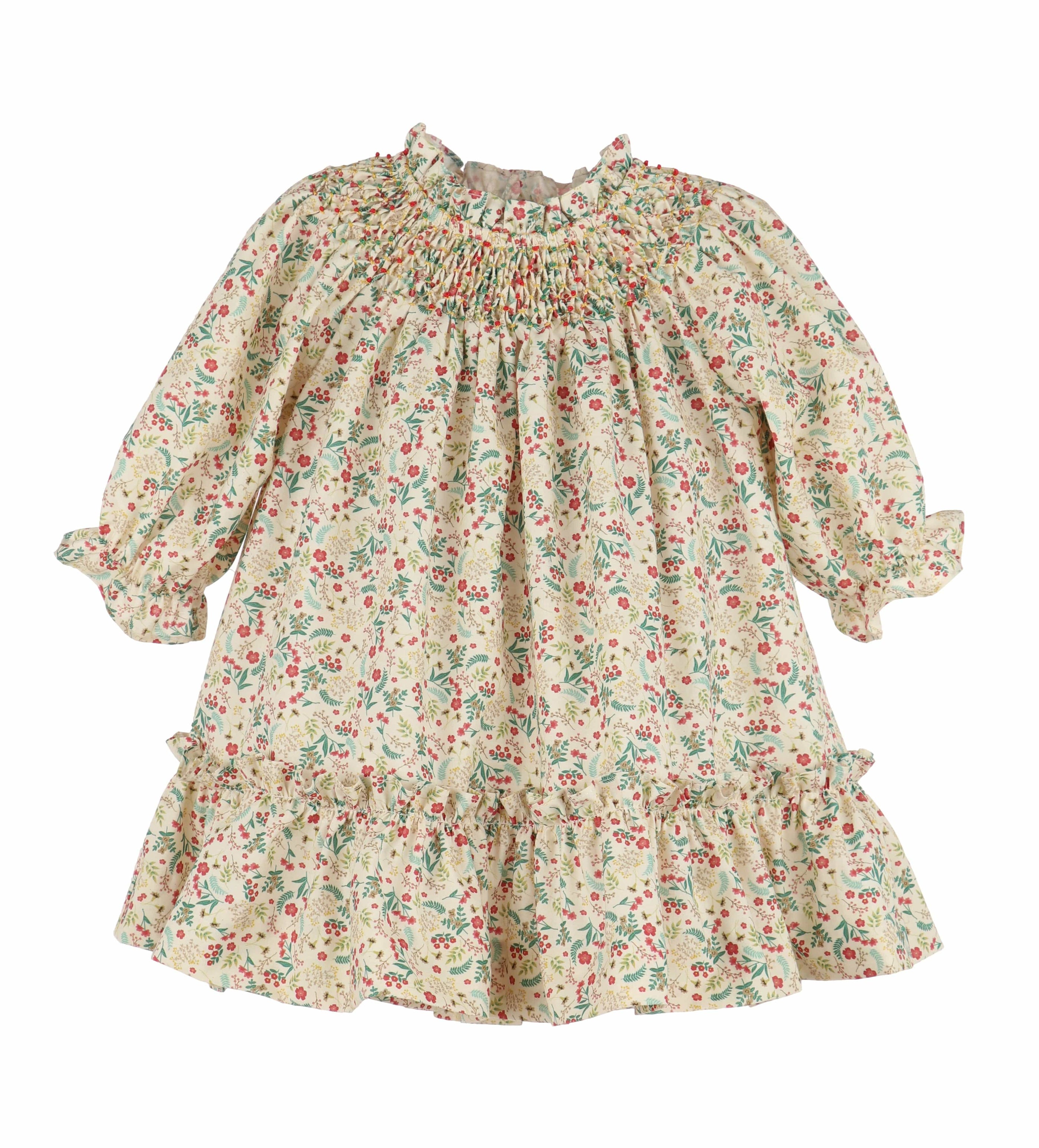 Casero & Associates Casero & Associates Winterberry Smock Bishop, Red - Little Miss Muffin Children & Home
