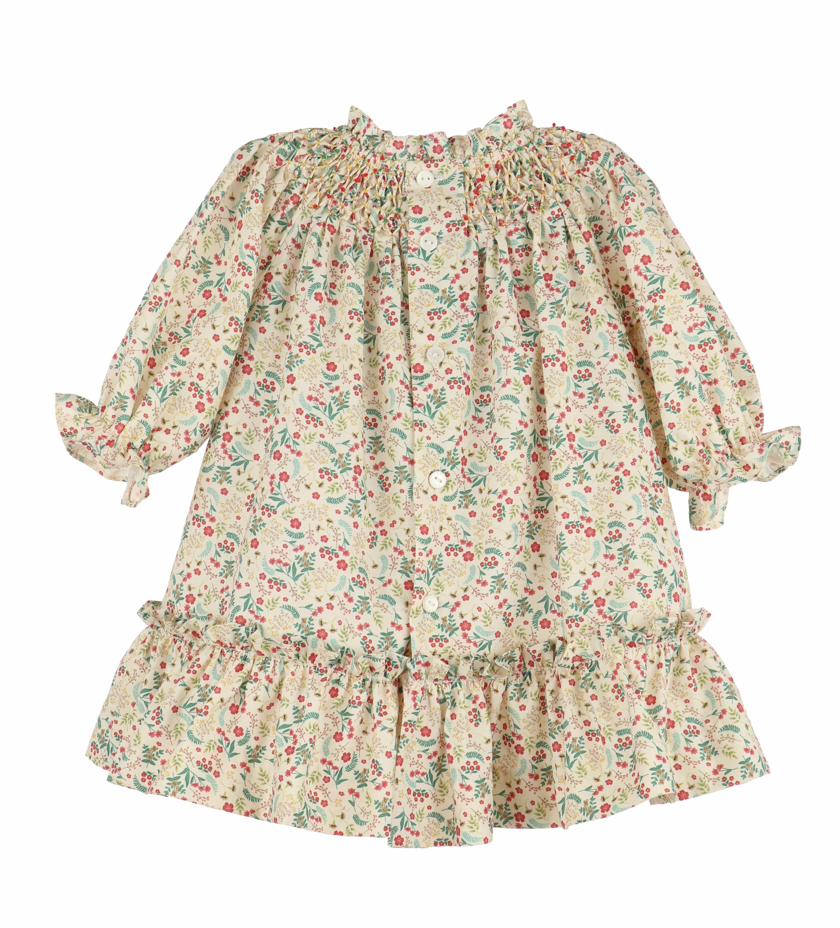 Casero & Associates Casero & Associates Winterberry Smock Bishop, Red - Little Miss Muffin Children & Home