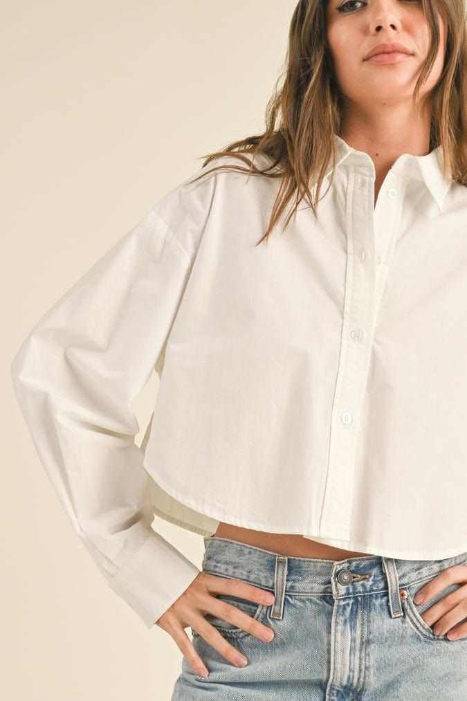 Miou Muse Miou Muse Cropped Button Down Shirt - Little Miss Muffin Children & Home