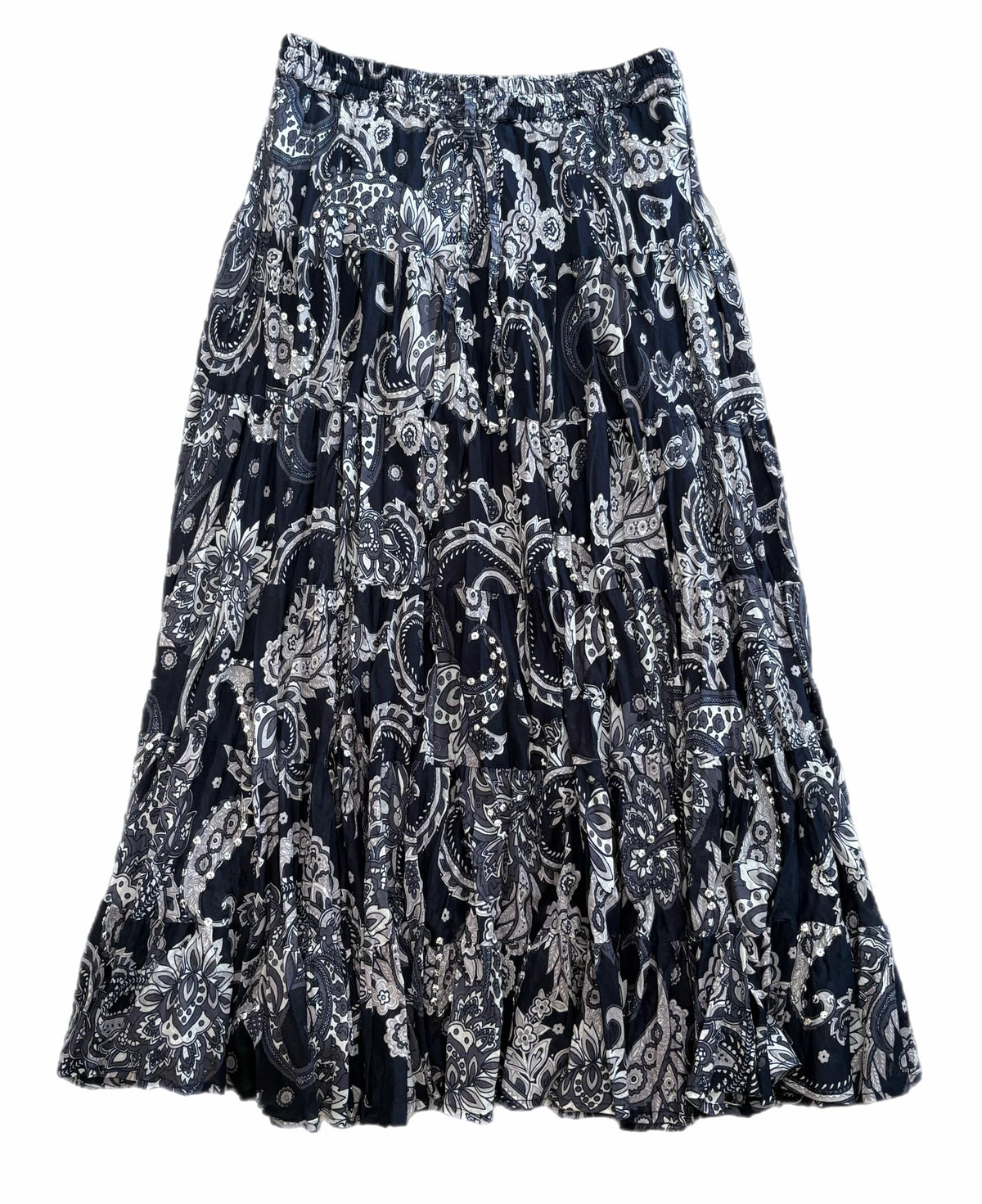 Black/Grey Long Sequins Skirt