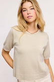La Miel La Miel Short Sleeve Knit Sweater in Antique Jade - Little Miss Muffin Children & Home