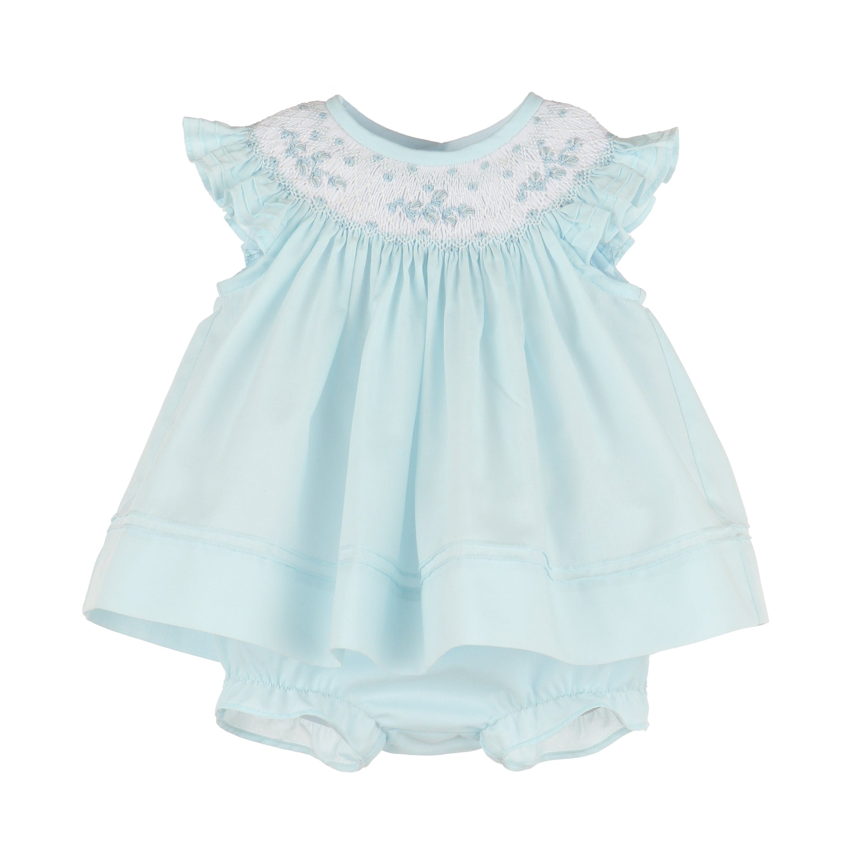 Casero & Associates Casero & Associates Color Combo Smock Bishop, Blue - Little Miss Muffin Children & Home