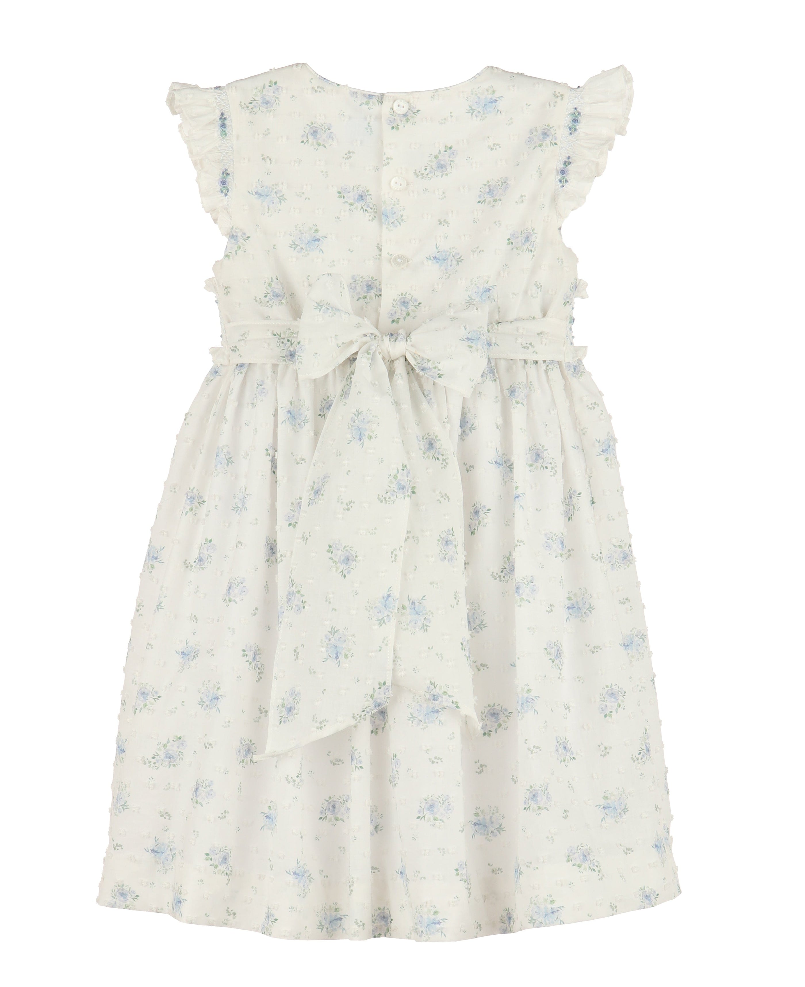 Casero & Associates Casero & Associates Swiss Floral Flutter Dress, Blue - Little Miss Muffin Children & Home