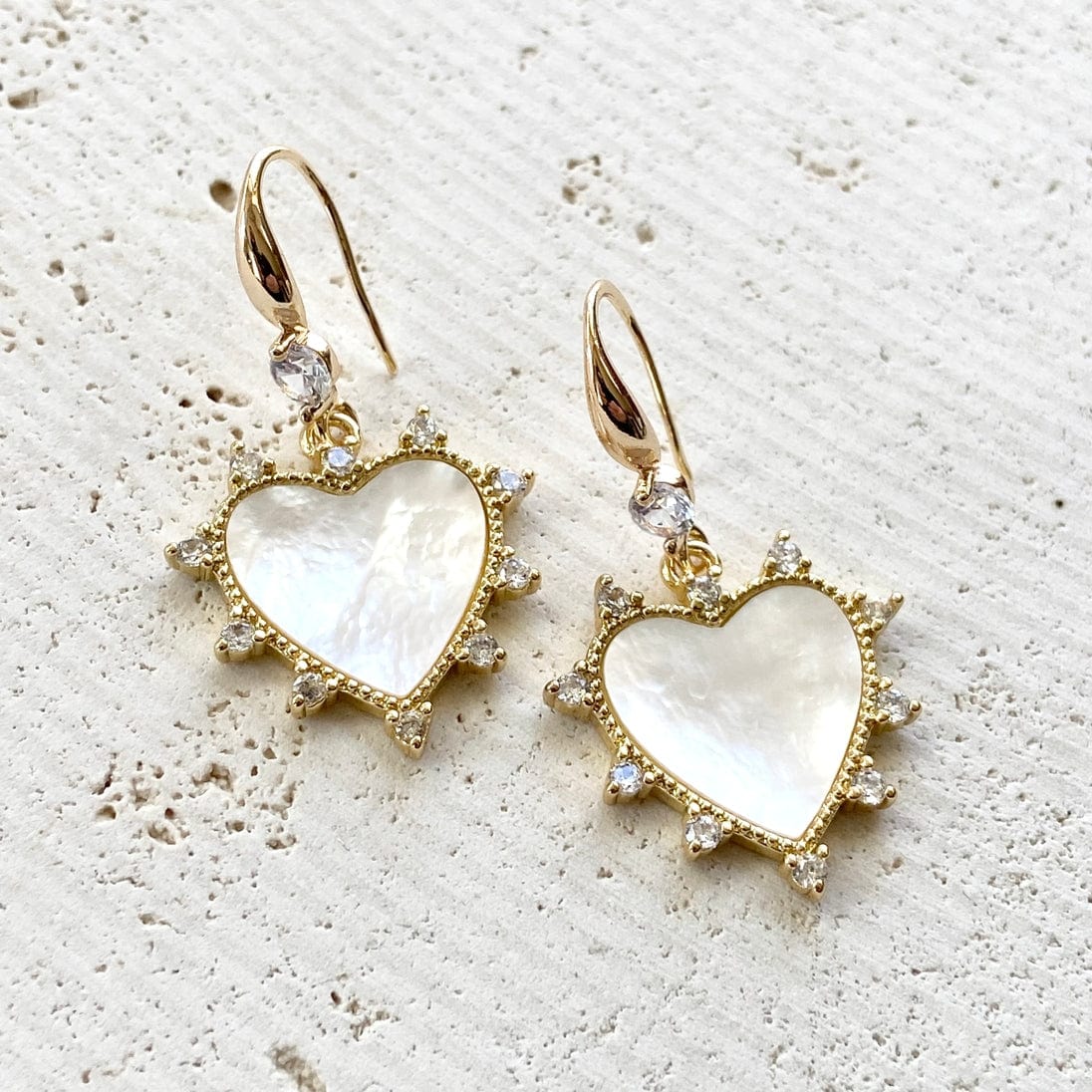 VB&CO Designs Handmade Jewelry Shell and Pearl Heart Earrings, New Larger Style - Little Miss Muffin Children & Home