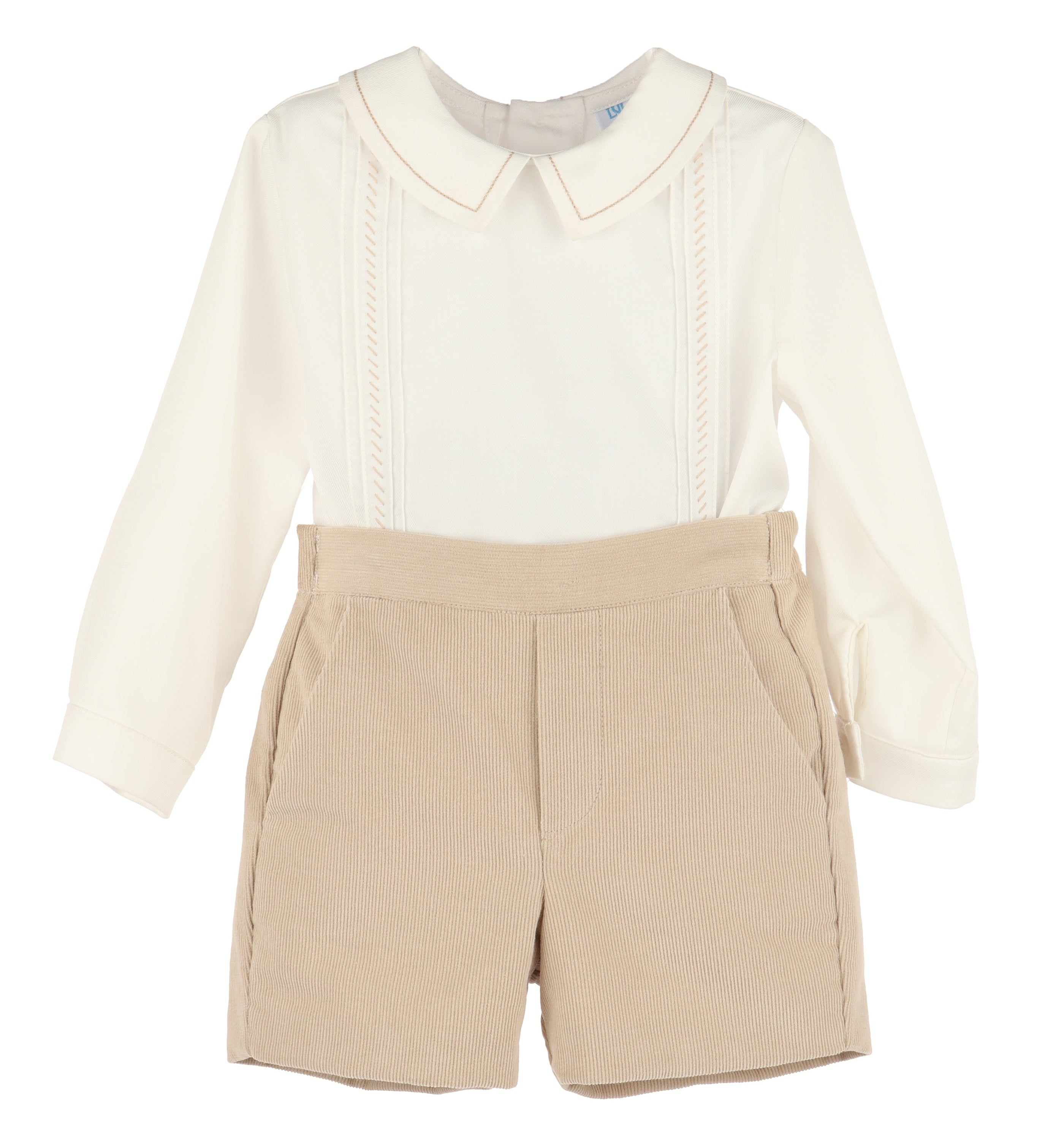 Casero & Associates Cozy Cord Boy Set, Beige - Little Miss Muffin Children & Home