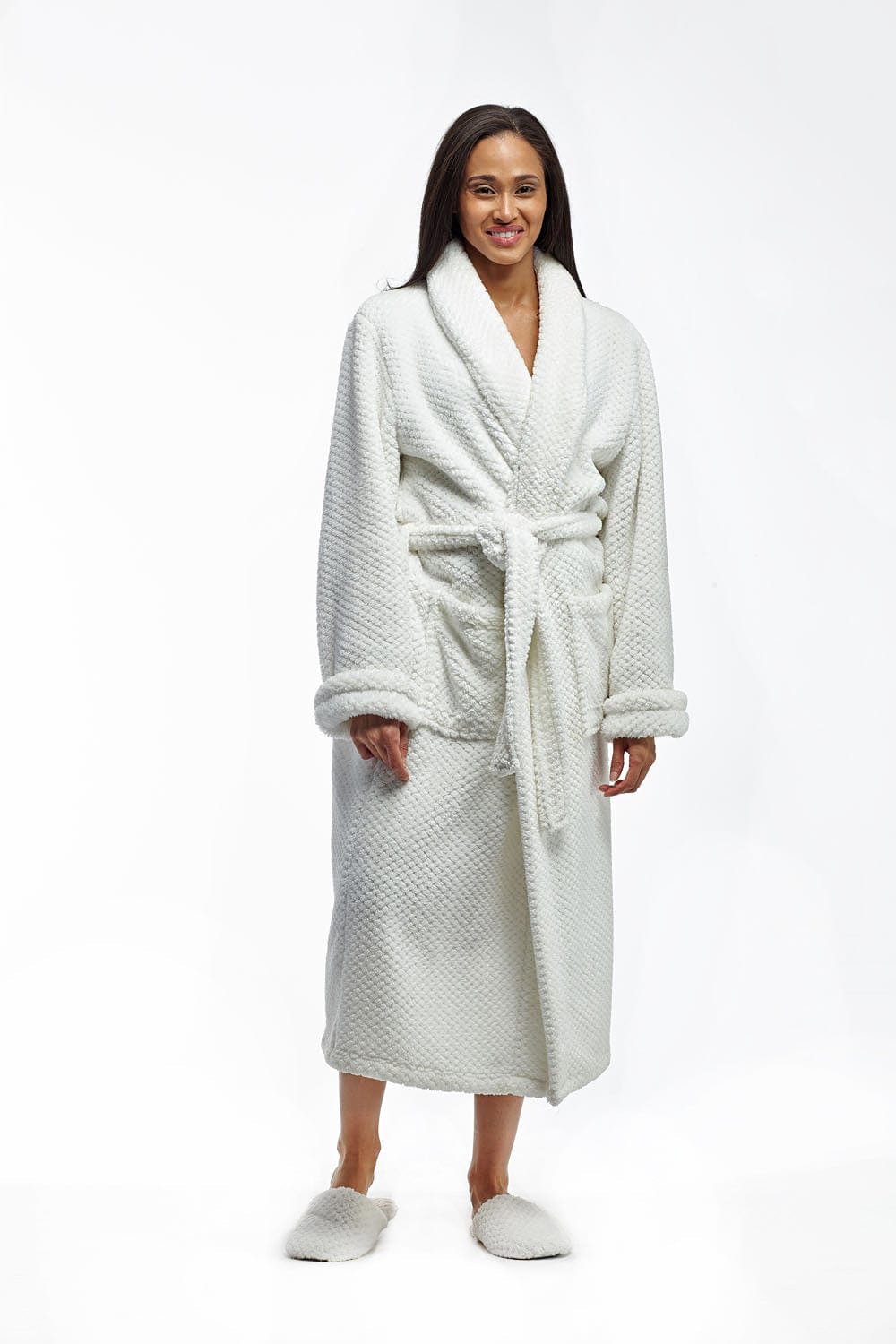 La Cera La Cera Honeycomb Pattern Fleece Robe - Little Miss Muffin Children & Home