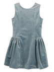 blue velvet v back dress