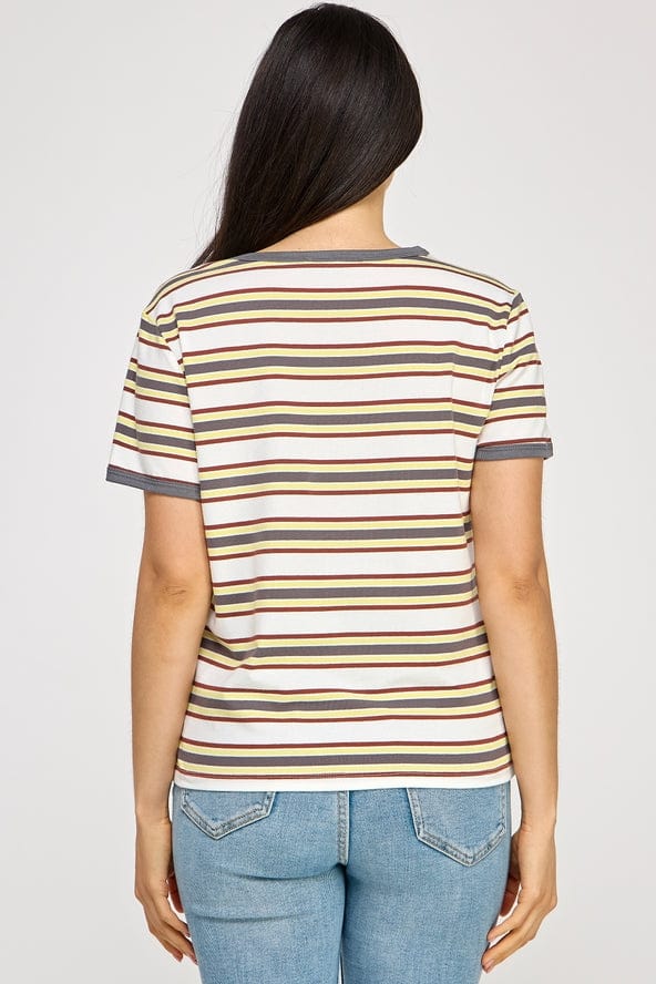 Ellison Striped Crew Neck Tee - Little Miss Muffin Children & Home