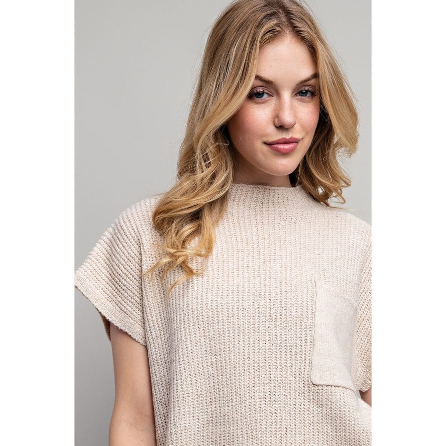 Sweet Generis Sweet Generis Drop Shoulder Rib Knit Short Sleeve Sweater - Little Miss Muffin Children & Home