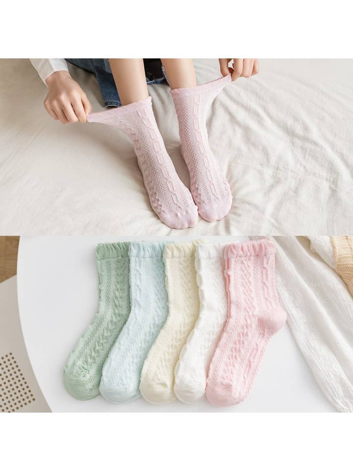 JC Sunny Fashion JC Sunny Solid Patterned Socks - Little Miss Muffin Children & Home