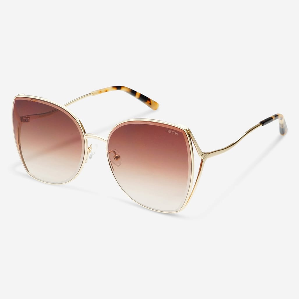 Freyrs Eyewear Margot Oversized Womens Sunglasses Gold/Brown - Little Miss Muffin Children & Home
