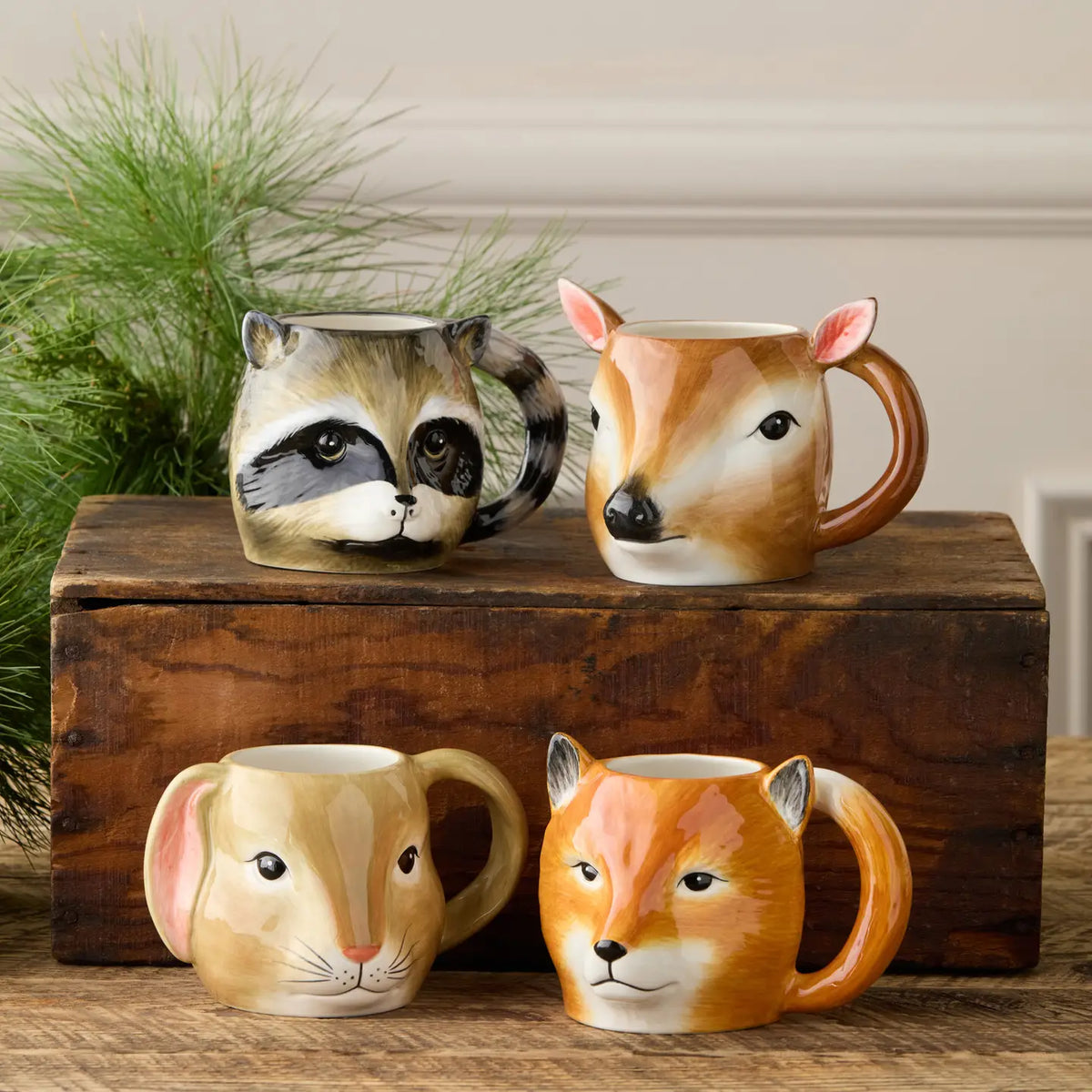 Certified International Winter Cabin 3D Woodland Animal Face 16oz Mug, 4 Available Styles - Little Miss Muffin Children & Home