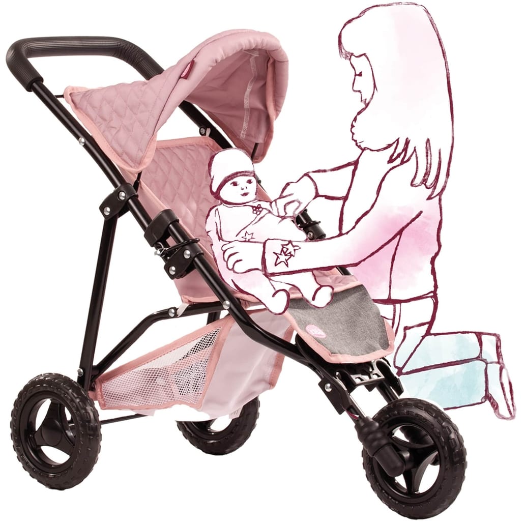 Gotz Gotz Soft Mood 3-Wheel Foldable Doll Stroller, Rose & Grey - Little Miss Muffin Children & Home