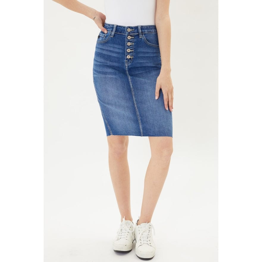 Kancan Kancan Button Fly Midi Denim Skirt - Little Miss Muffin Children & Home