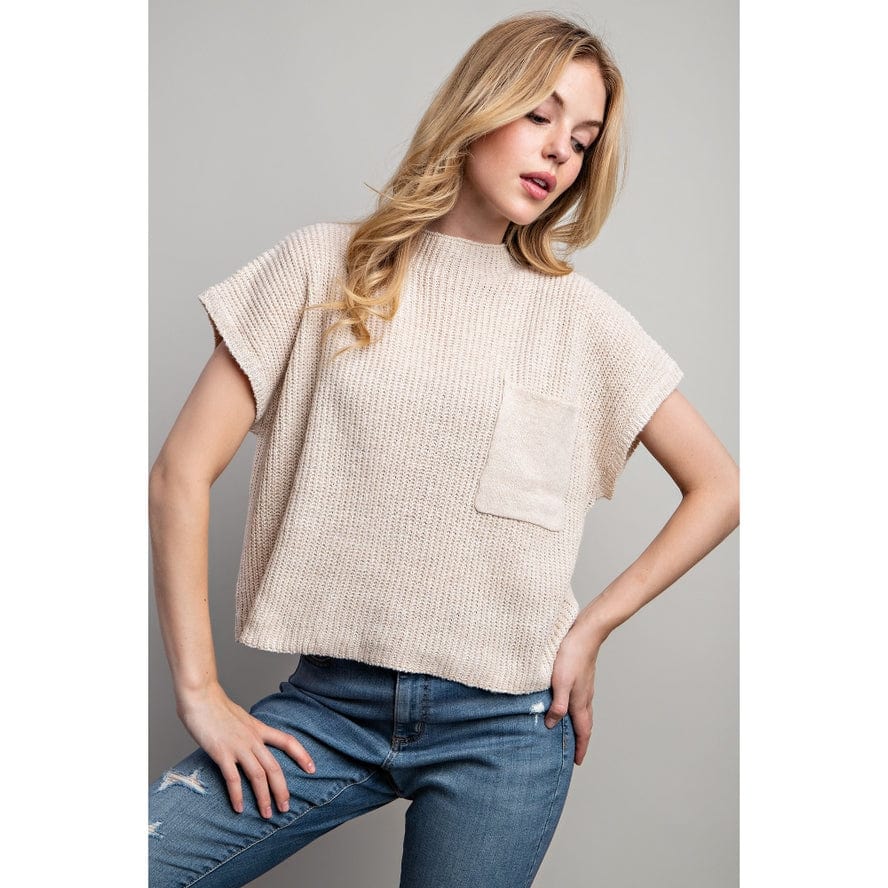 Sweet Generis Sweet Generis Drop Shoulder Rib Knit Short Sleeve Sweater - Little Miss Muffin Children & Home