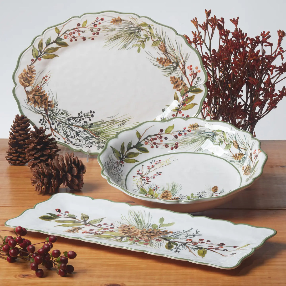 Certified International Winters Forest Christmas Heavyweight Melamine Large Serving Bowl - Little Miss Muffin Children & Home