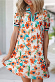 Aapparella Aapparella Contrast Trim Floral Puff Sleeve Mini Dress - Little Miss Muffin Children & Home